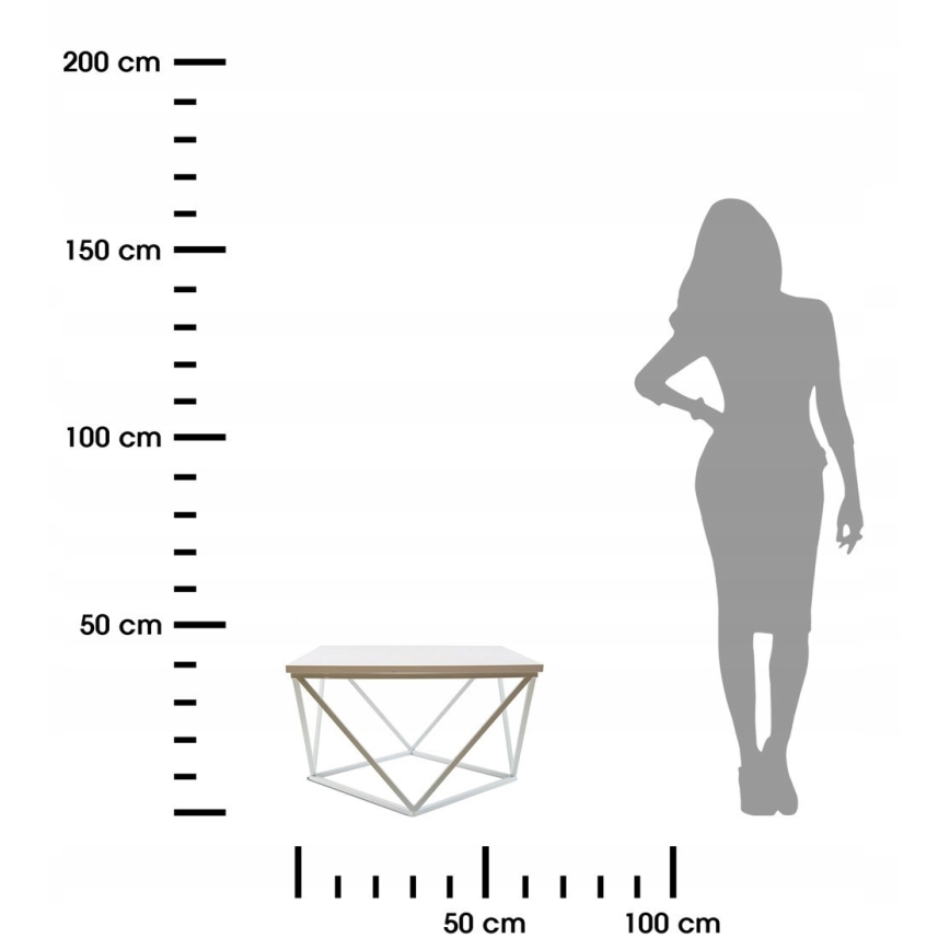 Масичка за кафе CURVED 60x60 см бял