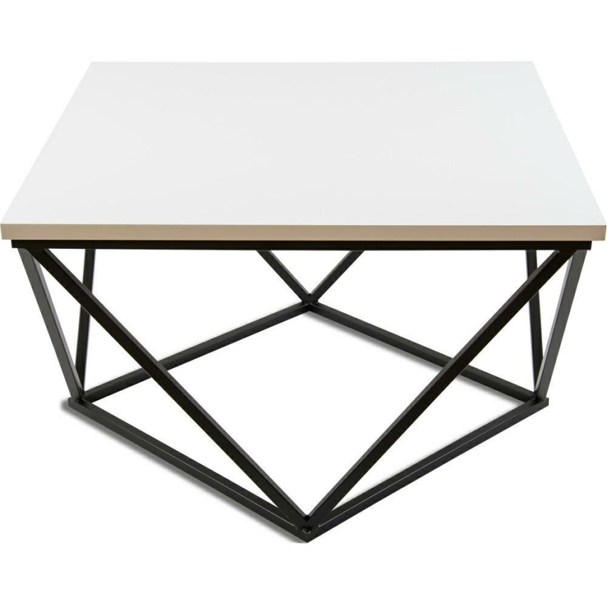 Масичка за кафе CURVED 62x62 см черна/бяла