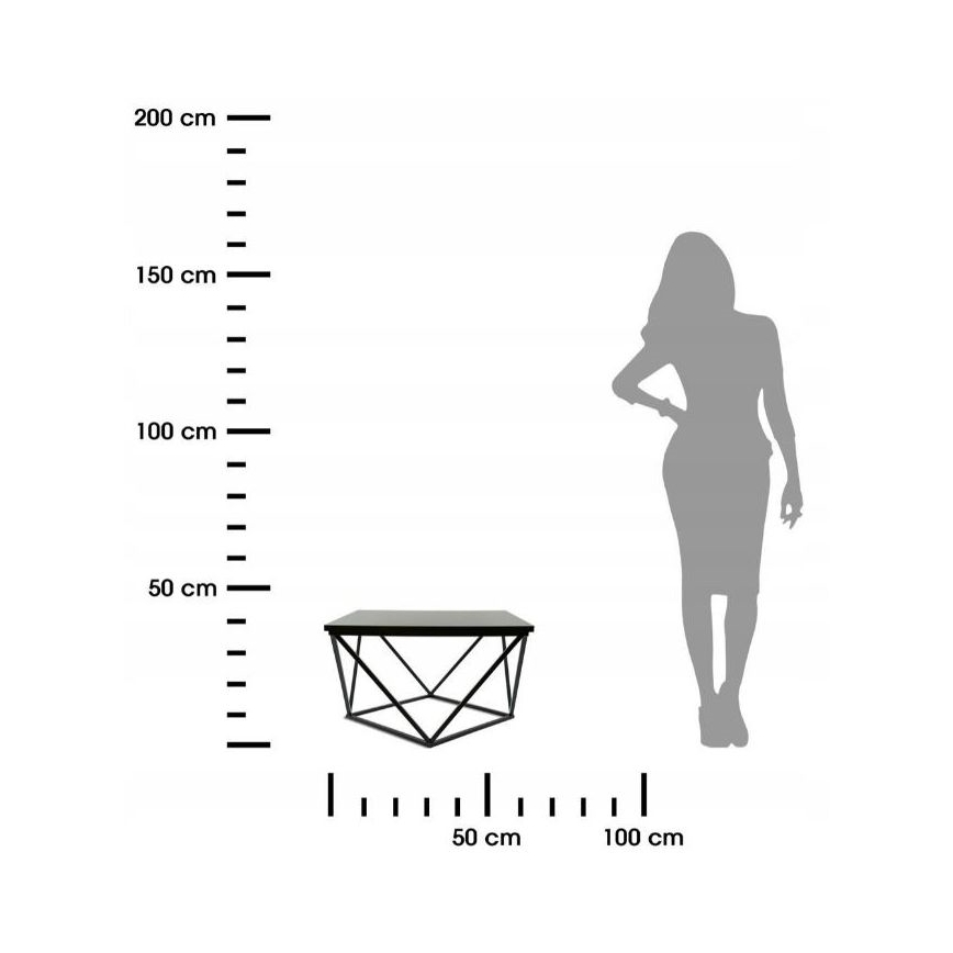 Масичка за кафе CURVED 62x62 см черна