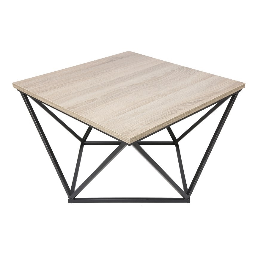 Масичка за кафе CURVED 62x62 см черна/кафява