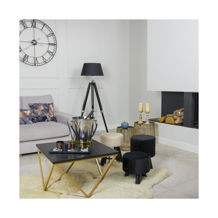 Масичка за кафе CURVED 62x62 см златиста/черна