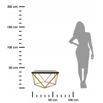 Масичка за кафе CURVED 62x62 см златиста/черна
