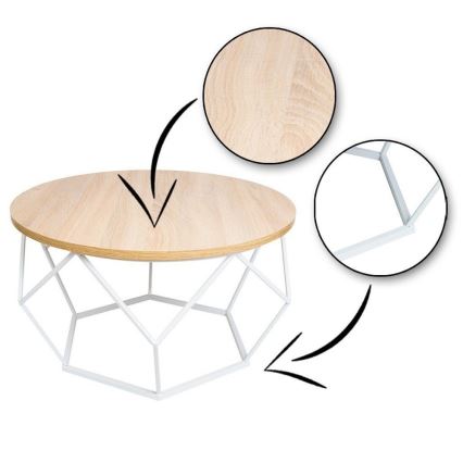 Масичка за кафе DIAMOND 40x70 см бяла/бежова