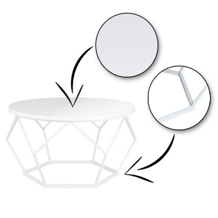 Масичка за кафе DIAMOND 40x70 см бяла