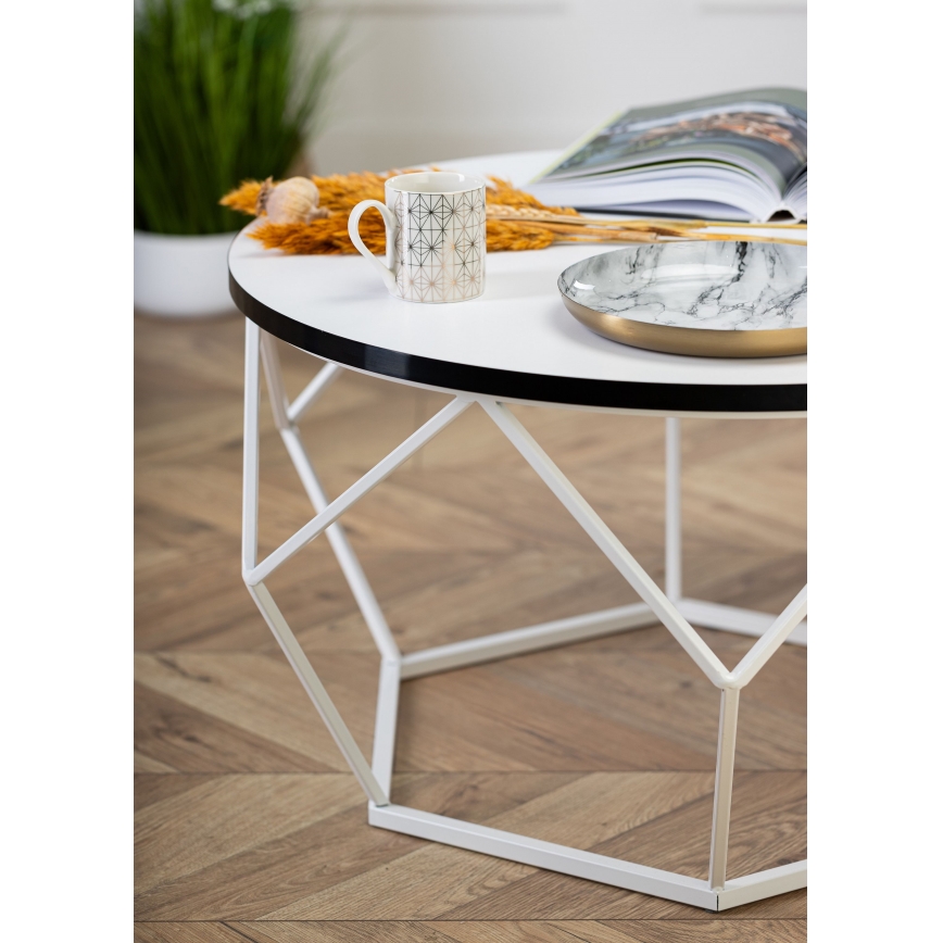 Масичка за кафе DIAMOND 40x70 см черен/бял