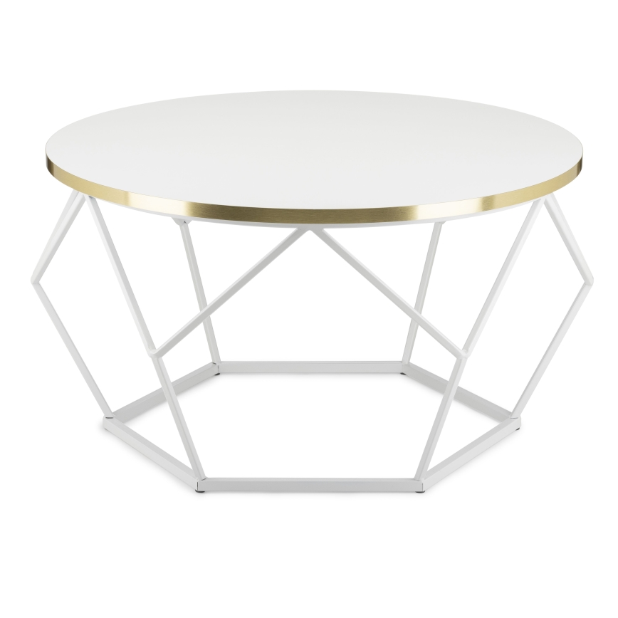 Масичка за кафе DIAMOND 40x70 см златист/бял