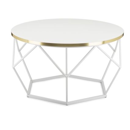 Масичка за кафе DIAMOND 40x70 см златист/бял