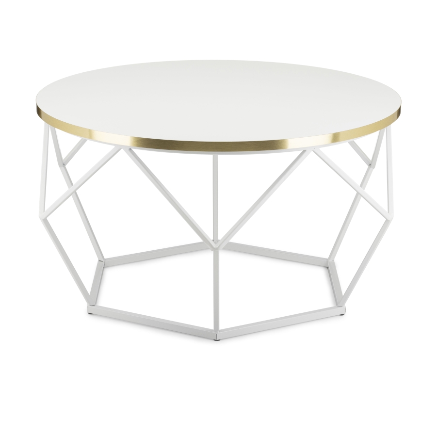 Масичка за кафе DIAMOND 40x70 см златист/бял