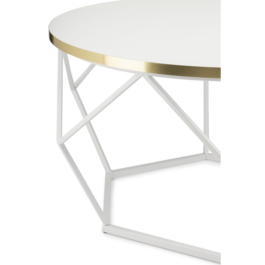 Масичка за кафе DIAMOND 40x70 см златист/бял