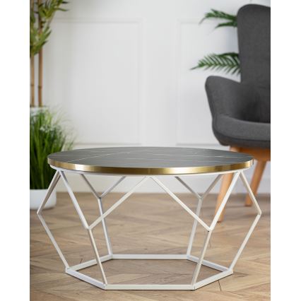 Масичка за кафе DIAMOND 40x70 см златист/черен/бял