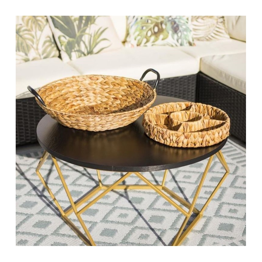 Масичка за кафе DIAMOND 40x70 см златиста/черна