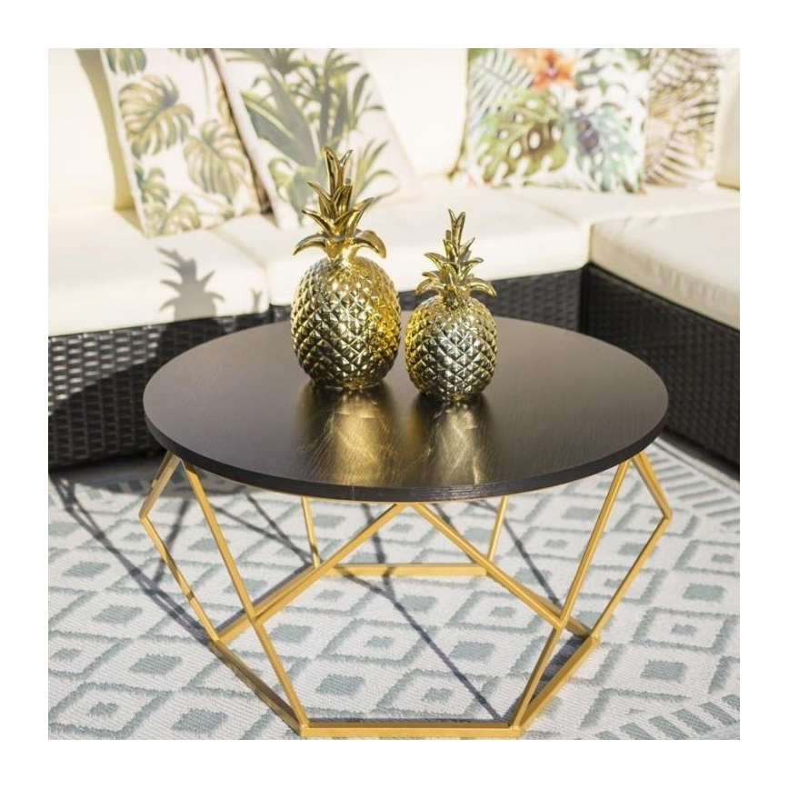 Масичка за кафе DIAMOND 40x70 см златиста/черна