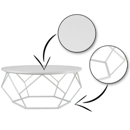 Масичка за кафе DIAMOND 41,5x90 см бяла