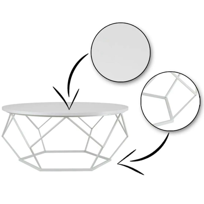 Масичка за кафе DIAMOND 41,5x90 см бяла