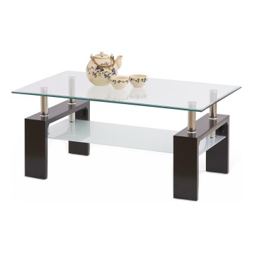 Масичка за кафе DIANA 45x100 cm венге/прозрачен