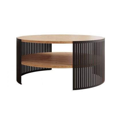 Масичка за кафе FIKOLI 40x75 см черен/златист дъб