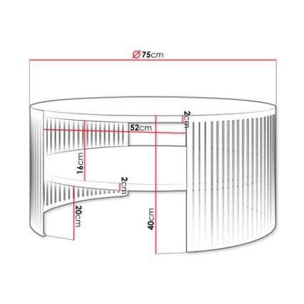 Масичка за кафе FIKOLI 40x75 см черен/златист дъб