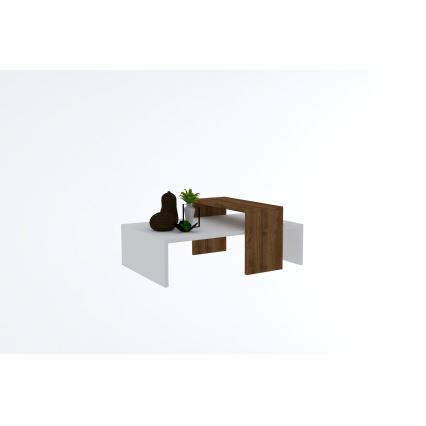 Масичка за кафе GLOW 32x80 cм бяла/кафява