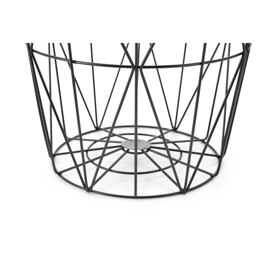 Масичка за кафе HARISSA 41x42 см черен/бял мраморен декор