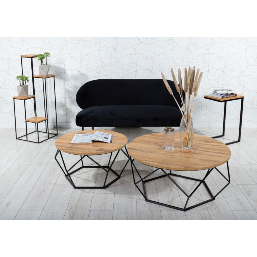 Масичка за кафе MARMUR 40x70 см черна/кафява