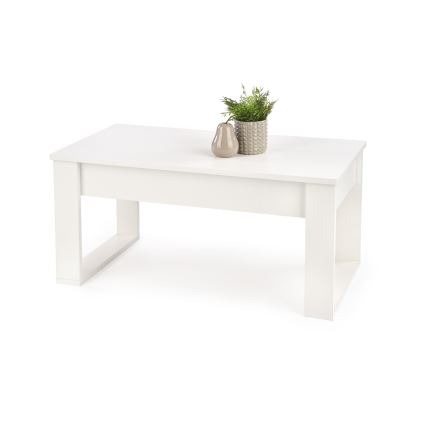 Масичка за кафе с чекмеджета NEA 52x110 см бял