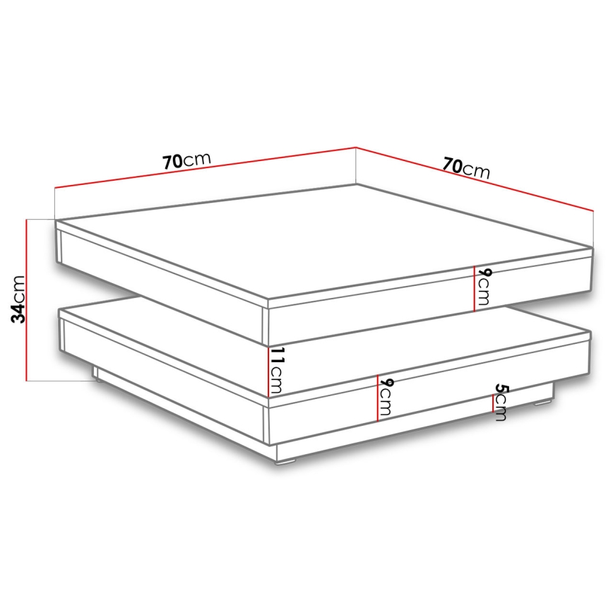 Масичка за кафе NENANI 34x70 см бял