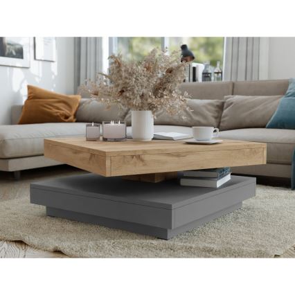 Масичка за кафе NENANI 34x70 см сив/дъб вотан