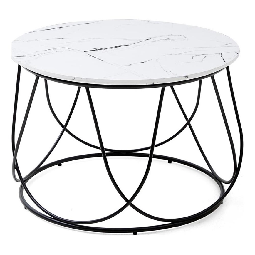 Масичка за кафе NUBIRA 41x60 см черен/мраморен декор