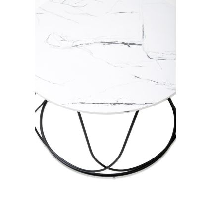 Масичка за кафе NUBIRA 41x60 см черен/мраморен декор