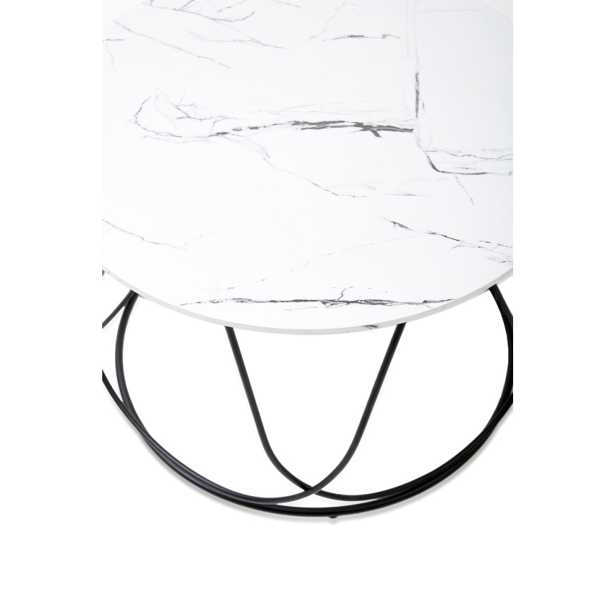 Масичка за кафе NUBIRA 41x60 см черен/мраморен декор