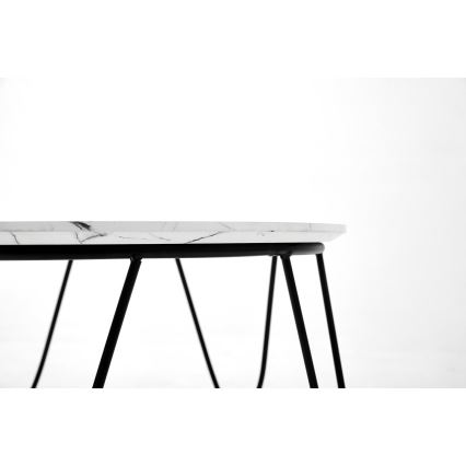 Масичка за кафе NUBIRA 41x60 см черен/мраморен декор