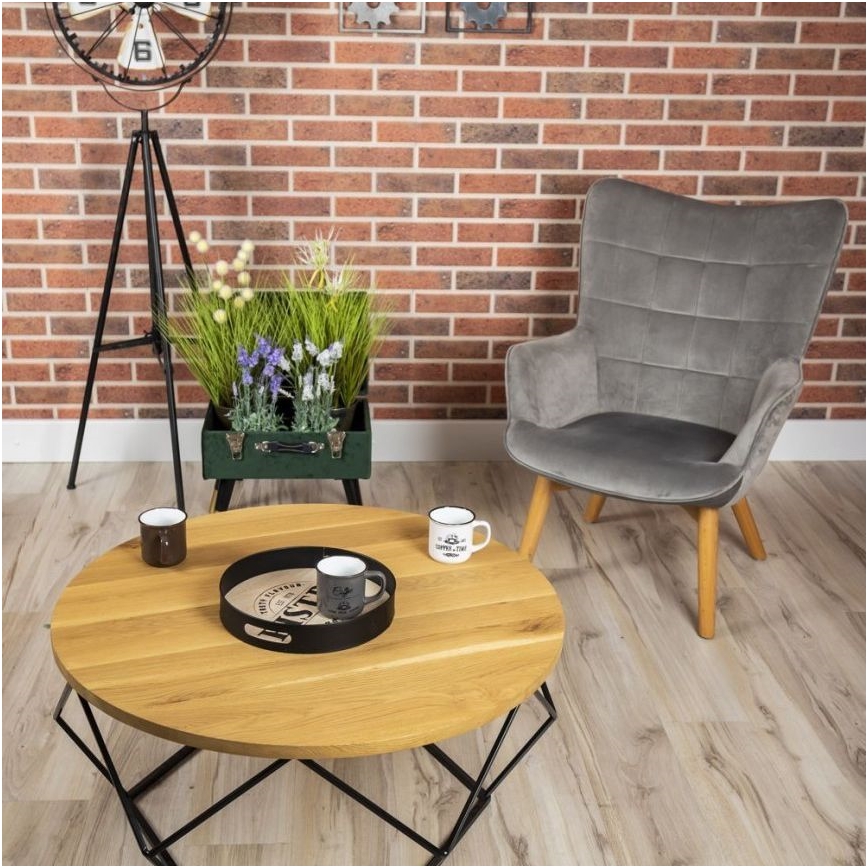 Масичка за кафе OAKLOFT 41,5x90 см черна/дъб