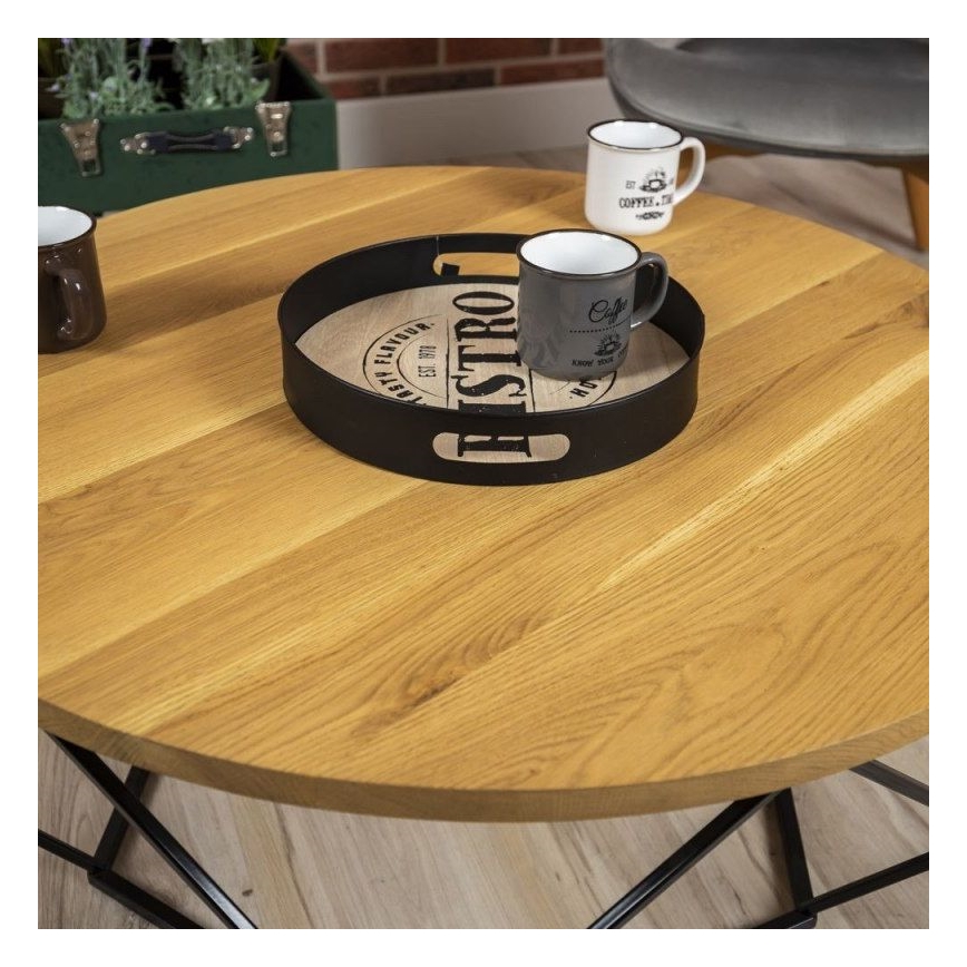 Масичка за кафе OAKLOFT 41,5x90 см черна/дъб