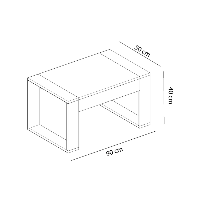Масичка за кафе RETRO 40x90 cм бяла/кафява
