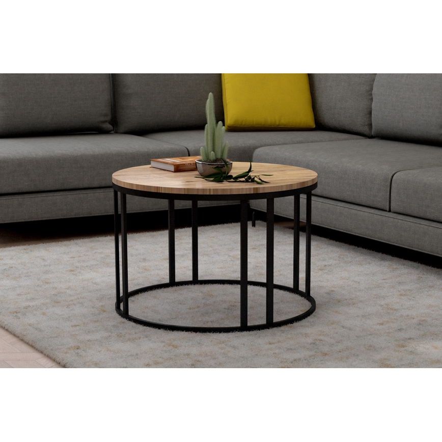 Масичка за кафе SELIN 42x50 см бор атлантик/черен