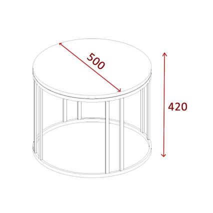 Масичка за кафе SELIN 42x50 см бор атлантик/черен