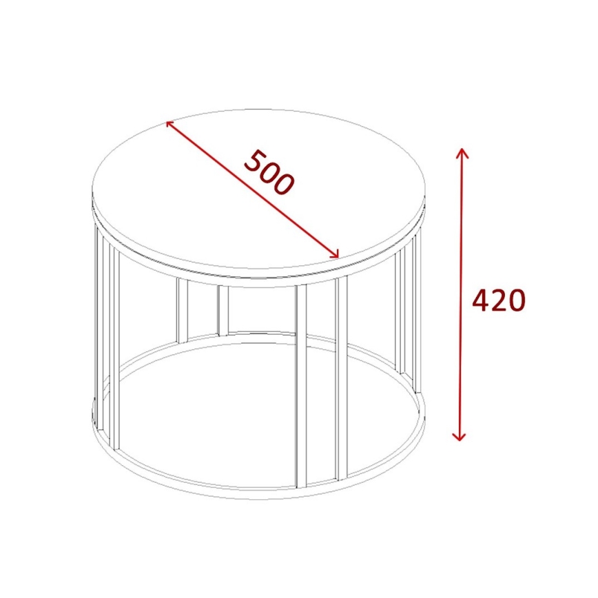 Масичка за кафе SELIN 42x50 см бор атлантик/черен