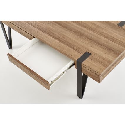 Масичка за кафе TULUZA 41x120 cm златист орех/черен