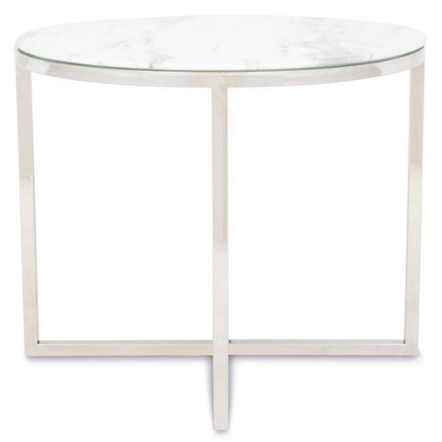 Масичка за кафе VERTIGO 50x60 см лъскав хром/бял