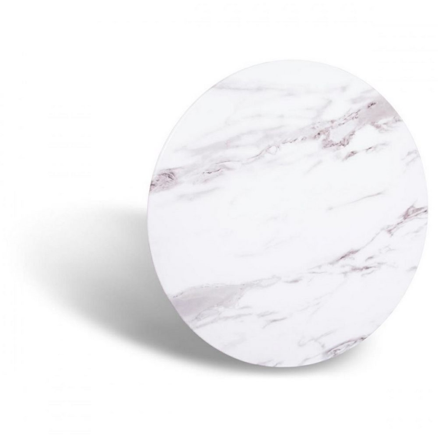 Масичка за кафе VERTIGO 50x60 см лъскав хром/бял