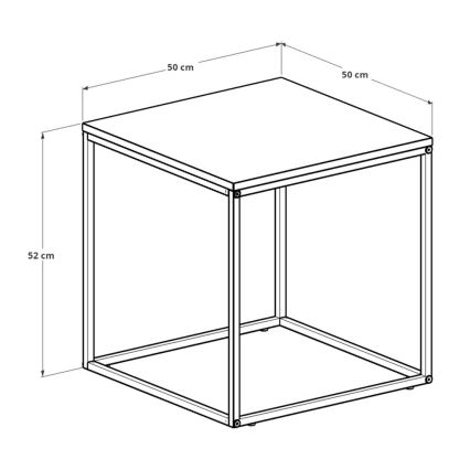 Масичка за кафе 52x50 см черен