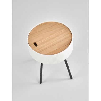 Масичка за кафе AURA 45x38 см бял/черен/бежов