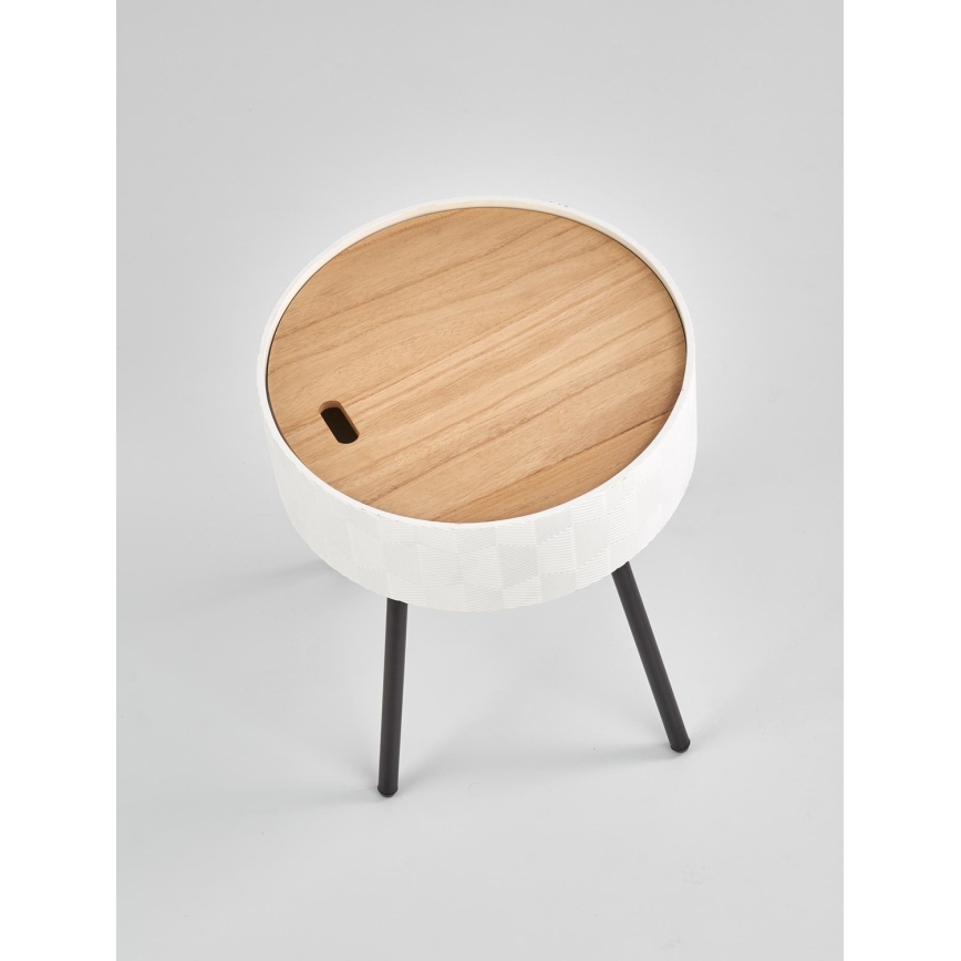 Масичка за кафе AURA 45x38 см бял/черен/бежов