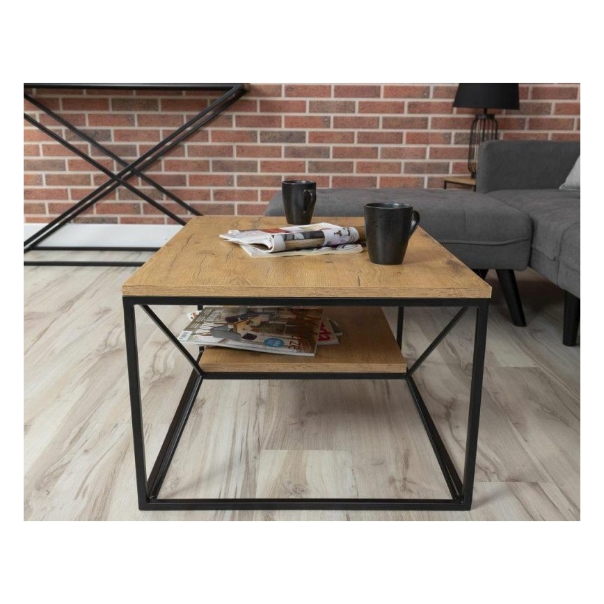 Масичка за кафе BASICLOFT 40x80 см черна/кафява