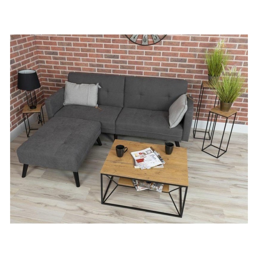 Масичка за кафе BASICLOFT 40x80 см черна/кафява