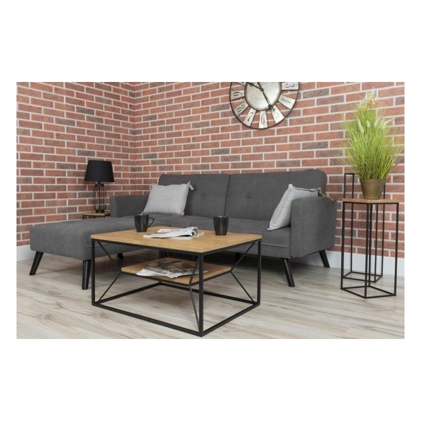 Масичка за кафе BASICLOFT 40x80 см черна/кафява