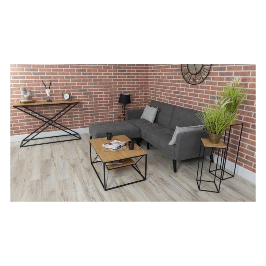 Масичка за кафе BASICLOFT 40x80 см черна/кафява