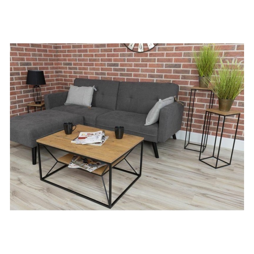 Масичка за кафе BASICLOFT 40x80 см черна/кафява