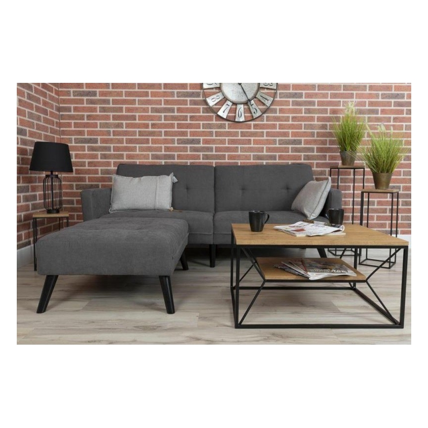 Масичка за кафе BASICLOFT 40x80 см черна/кафява