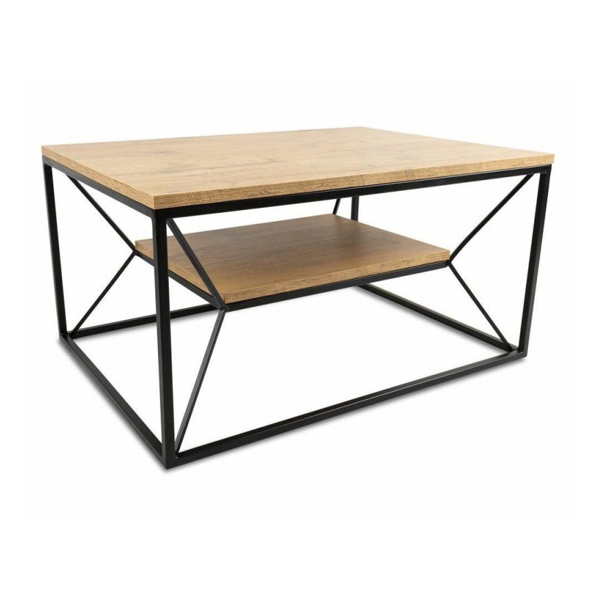 Масичка за кафе BASICLOFT 40x80 см черна/кафява
